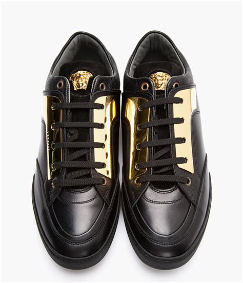 versace leather shoe|versace shoes black and gold.